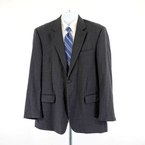 Pronto Uomo Lessona Natural Stretch Super 100s Worsted Wool Gray 42R Basketweave - Picture 4 of 14